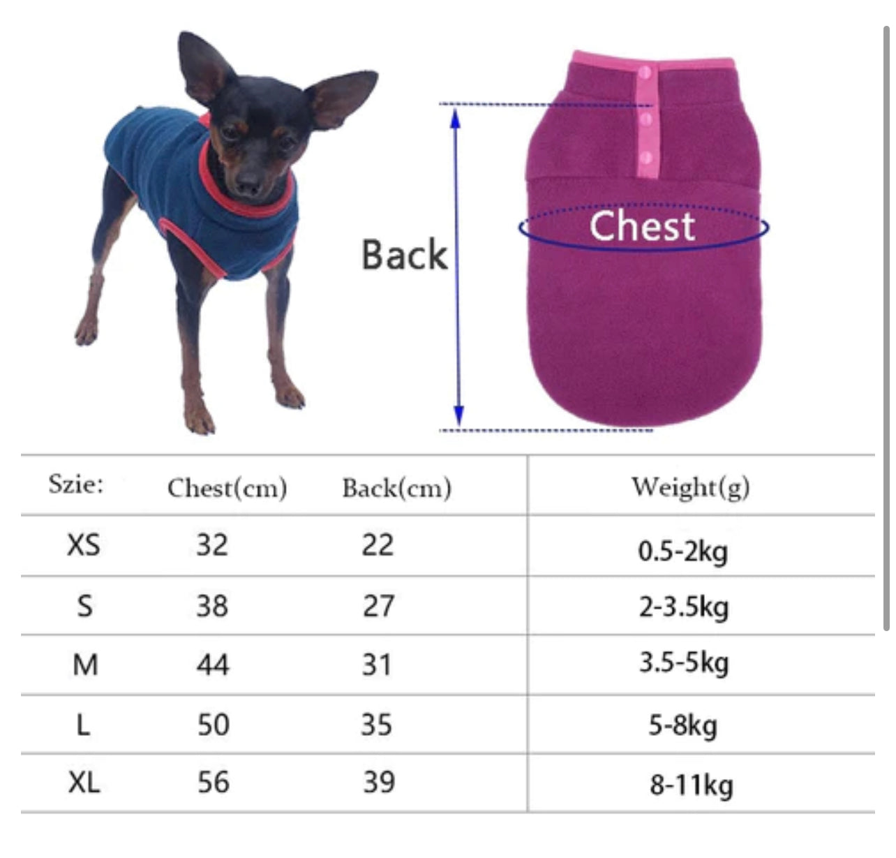 Fleece Dog vest